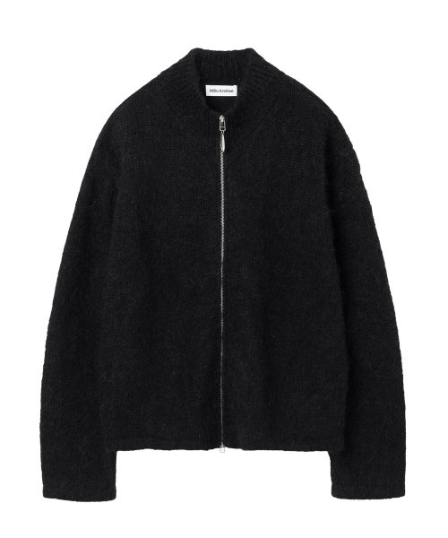MUSINSA | MILLO Hairy knit jacket [black]