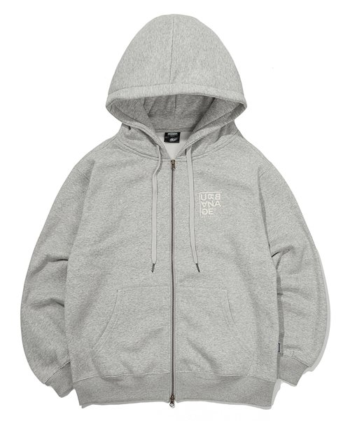 Худи на молнии с логотипом Melange Grey