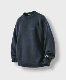 Round Heavy Sweater - Blue Grey