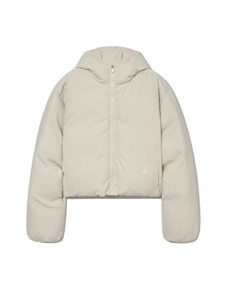 Cropped Reversible Puffer Jacket in Archive Beige - Women