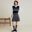 랭썬(LANGSON) LS_Pleated high waist mini skirt