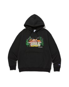 [US][친환경] Classic Fleece 기모 그래픽 후드스웨트셔츠 (BLACK) CKTS3F511BK