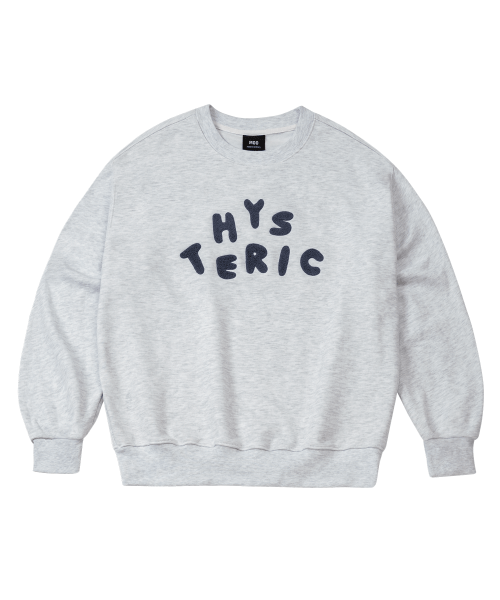 Оверсайз свитшот из букле с объёмом Hysteric Light Grey