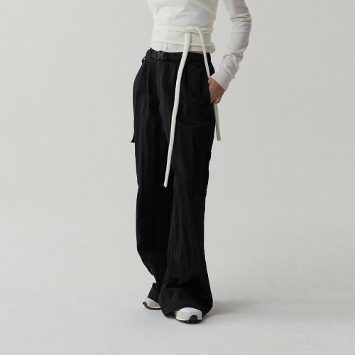 Брюки карго с карманами и хлястиками (Black)