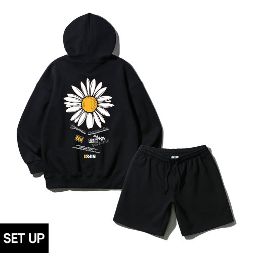 [SET] Оверсайз худи Camomile + хлопковые шорты на резинке