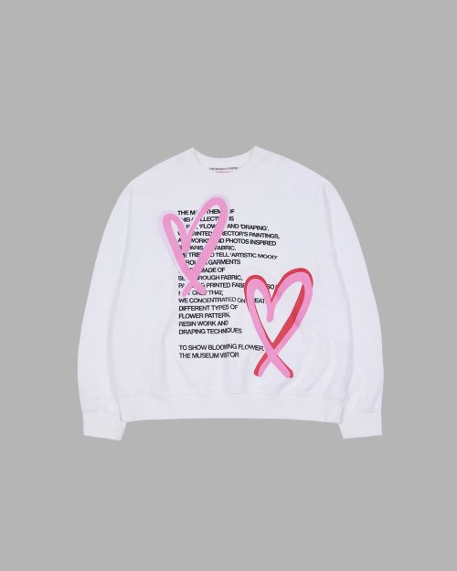 MUSINSA | THE MUSEUM VISITOR HEART PRINTED INSIDE-OUT SWEATSHIRTS
