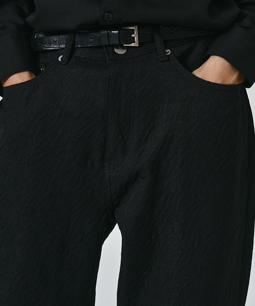 Жаккардовые полуширокие брюки (Black)