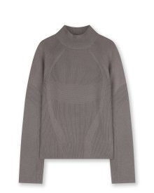 ACTIVE HIGH NECK KNIT CHARCOAL