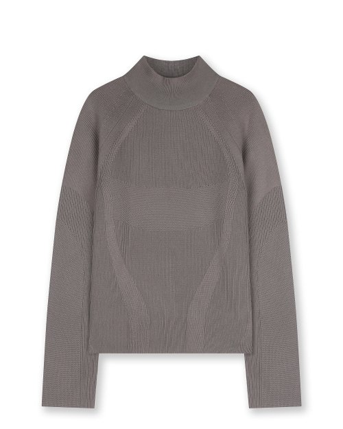 ACTIVE HIGH NECK KNIT CHARCOAL