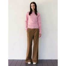 Wool Blended Bootcut Long Pants  Light Brown