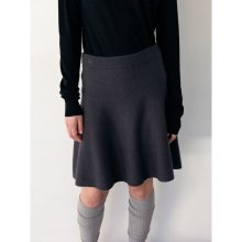 Wool Flare Knit Skirt  Ash Grey
