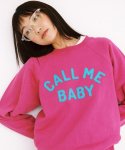 콜미베이비(CALL ME BABY) CMB Felt Applique Vintage Sweatshirts _ Magenta