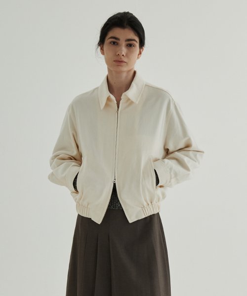 Soft хлопок воротник Blouson (Ivory)