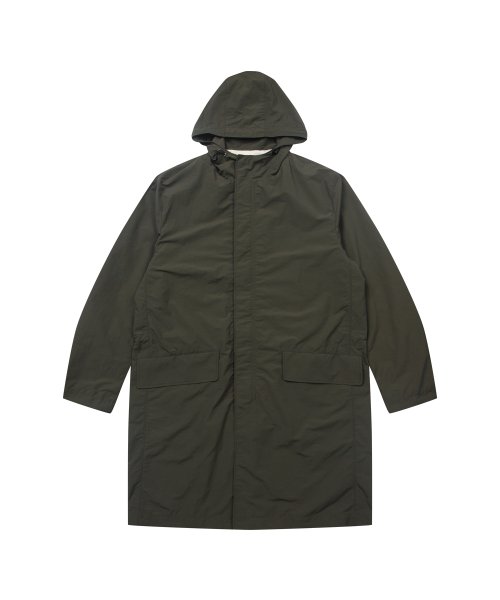 Свободное пальто с капюшоном_Khaki
