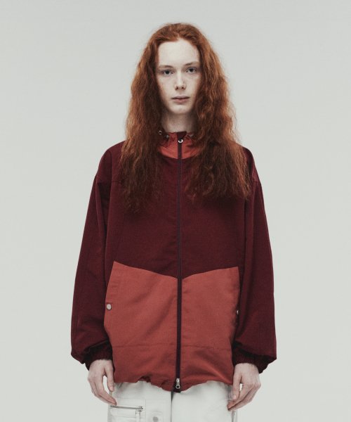 RIPSTOP HOODED JACKET BURGUNDY (VH2DFUB932A)