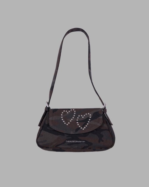 MUSINSA | THE MUSEUM VISITOR HEART STUD MINI BAG - CAMO