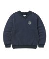 V Neck Emblem Sweatshirt Navy