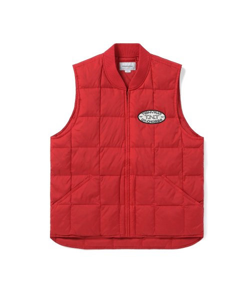 MUSINSA | thisisneverthat® Ripstop Quilted Down Vest Red