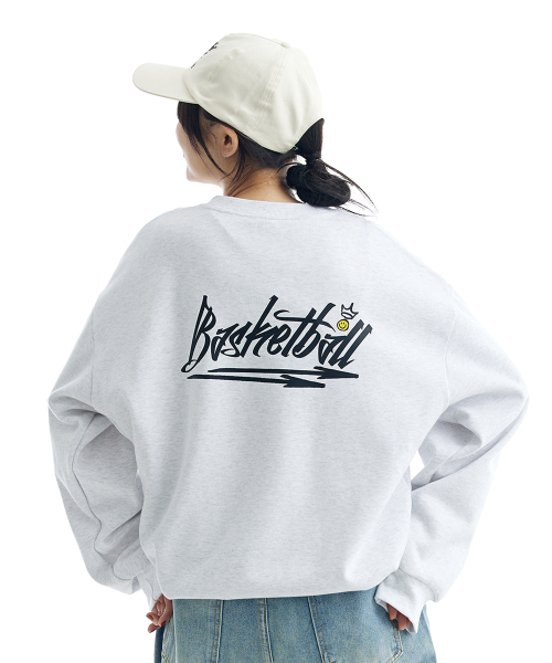 Свитшот Basketball Arc с большим логотипом Light Grey