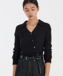 Asymmetric Knit Shirt - Black