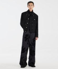 Extra Wide Trouser - Black Flower