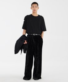 Wide Flared Pants - Black Velvet