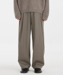 Structured Wide Pants - Sand Brown