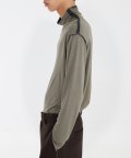 Cut-Off Turtleneck T-shirt - Dusty Khaki