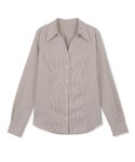 로씨로씨(ROCCI ROCCI) Anemoia Regular Stripe Cotton Shirt [BEIGE]