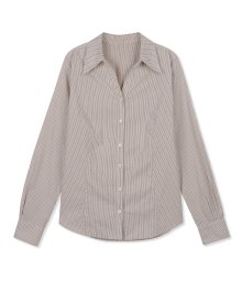 Anemoia Regular Stripe Cotton Shirt [BEIGE]