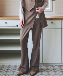 Anemoia 2-Way Layered Skirt Pants [BEIGE]