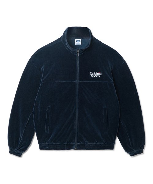 VELOUR ZIP-UP JACKET NAVY