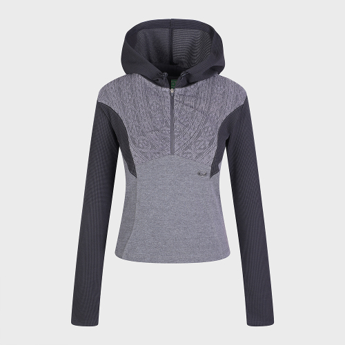 MESH BLOCK HOODED T-SHIRT BLACK BP3CL007