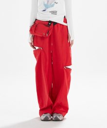 JIPPER CUT OUT TRACK PANTS RED BP3WP005