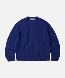 WOOL CABLE RELAX KNIT _ ROYAL BLUE