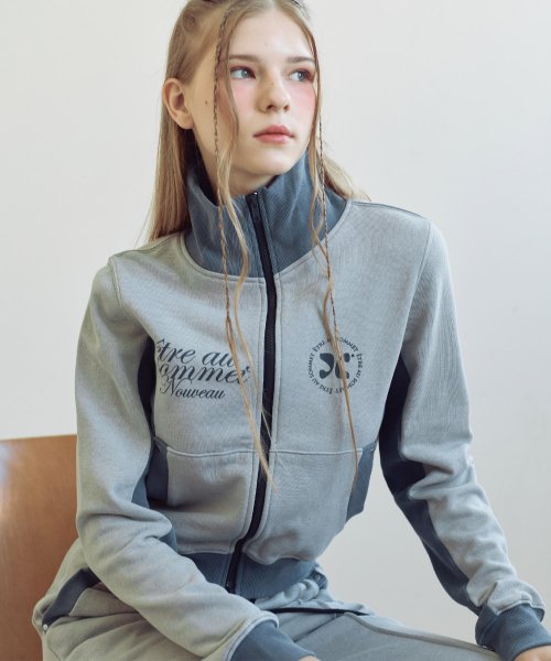 Пигментированная трек-топ куртка (Grey)