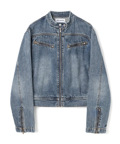 Denim discount racer jacket