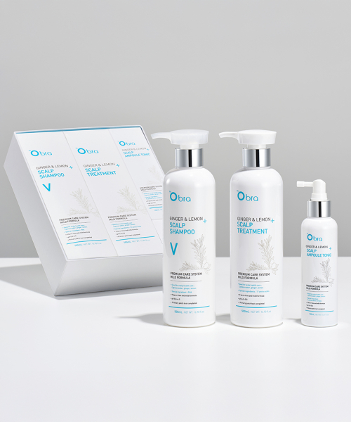 오브라() 진저앤레몬 3종 세트 (볼륨샴푸+트리트먼트+앰플토닉) 상품 이미지