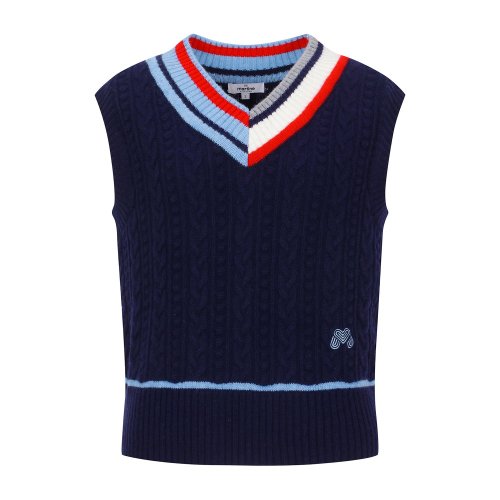 Coloring V Neck Knit жилет_тёмно-синий