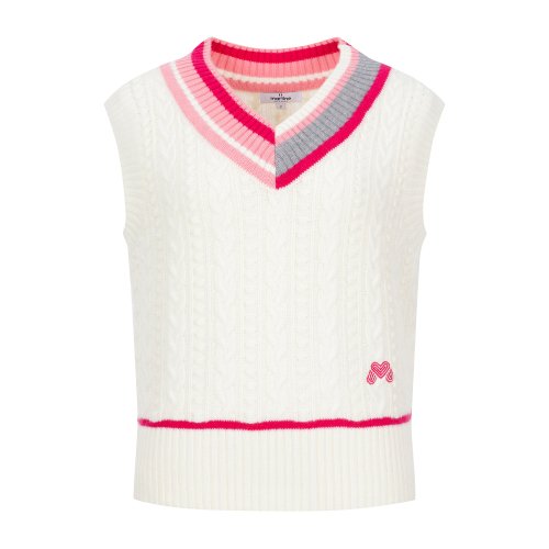 Coloring V Neck Knit жилет_O/белый