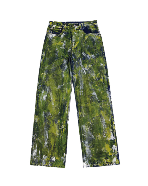 Нарисованная вручную DENIM PANTS (YELLOW)