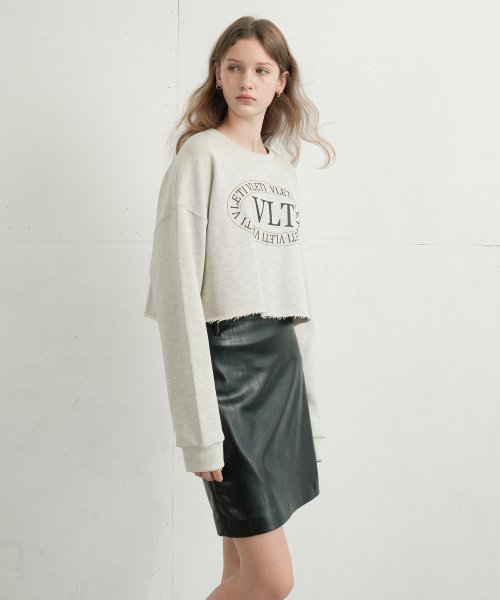 Logo Printing Crop Sweatshirt (Oatmeal)