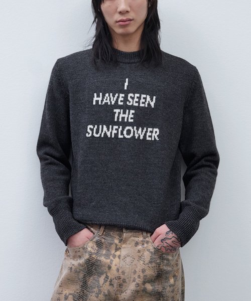 선플라워(SUNFLOWER) (M) 문 텍스트 니트 앤트러사이트 MOON TEXT KNIT