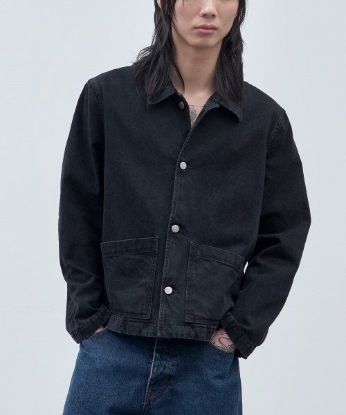선플라워(SUNFLOWER) (M) 워커 재킷 블랙 WORKER JACKET BLACK