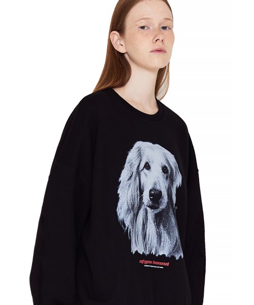 MUSINSA MATCHGLOBE Afghan Hound Sweatshirt Black