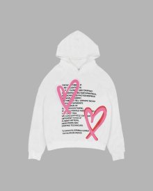 HEART PRINTED INSIDE-OUT HOODY (WHITE)