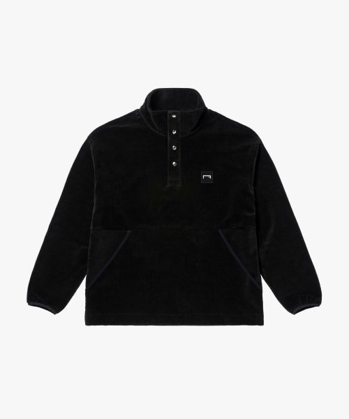 CORDUROY VELOUR BUTTON-UP SHIRT-чёрное