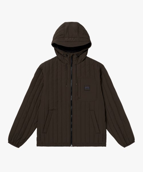 VERTICAL QUILTED JACKET-коричневое
