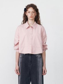 Pocket Cropped Shirt in Pink VW3AB202-72