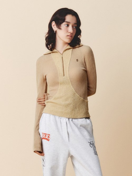 最新最全のをすべて 기준(KIJUN) Terry 무신사 | 후기 & 사이즈 - Beige Top Zip-up Half トップス